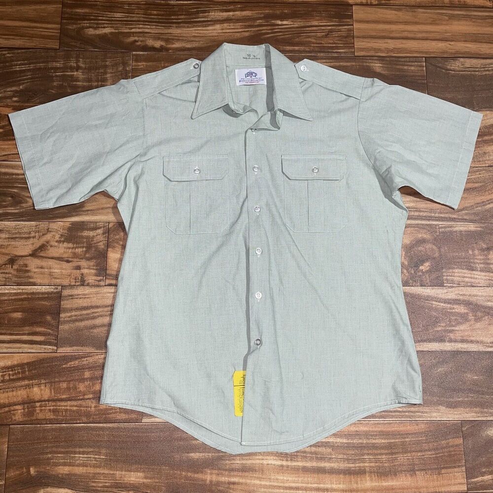 Vintage DSCP Garrison Collection Button Down Military Shirt Mens Size 16.5 Green